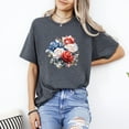 thumbnail image 1 of Red White Blue Roses Floral USA Patriotic Flower Garden T-Shirt, for men & women, up to size 5XL, 1 of 3