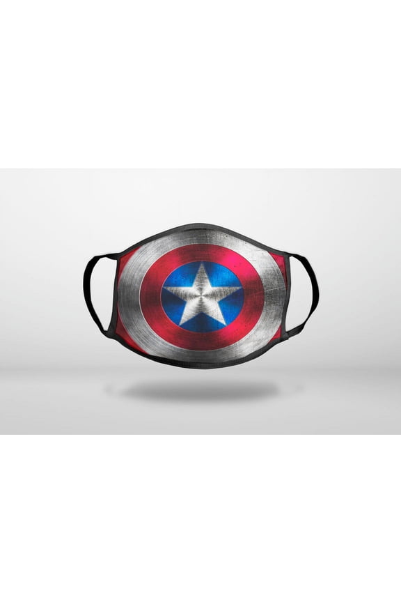 Red White Blue Shield - 3-Ply Reusable Soft Cloth Face Covering, Unisex, Cotton Inner Layer