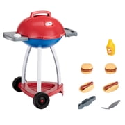 Little Tikes Sizzle & Serve Grill  Red, White & Blue, 14 Accessories, Little Chef Interactive Cooking Playset for Kids and Toddlers