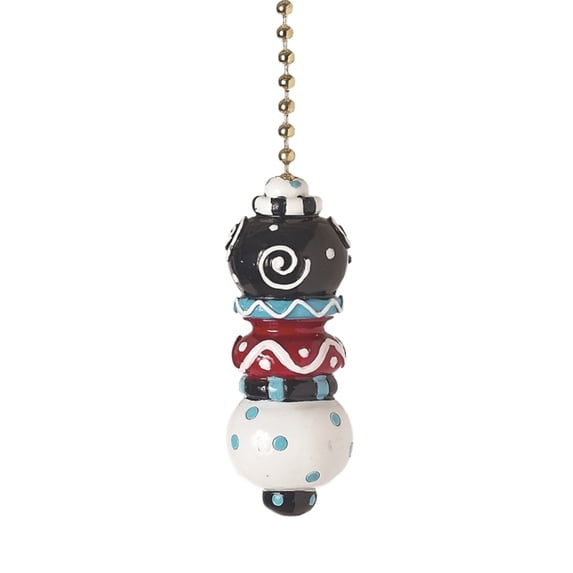 Red White Blue Stack Decorative Ceiling Fan Light Pull Clementine Design