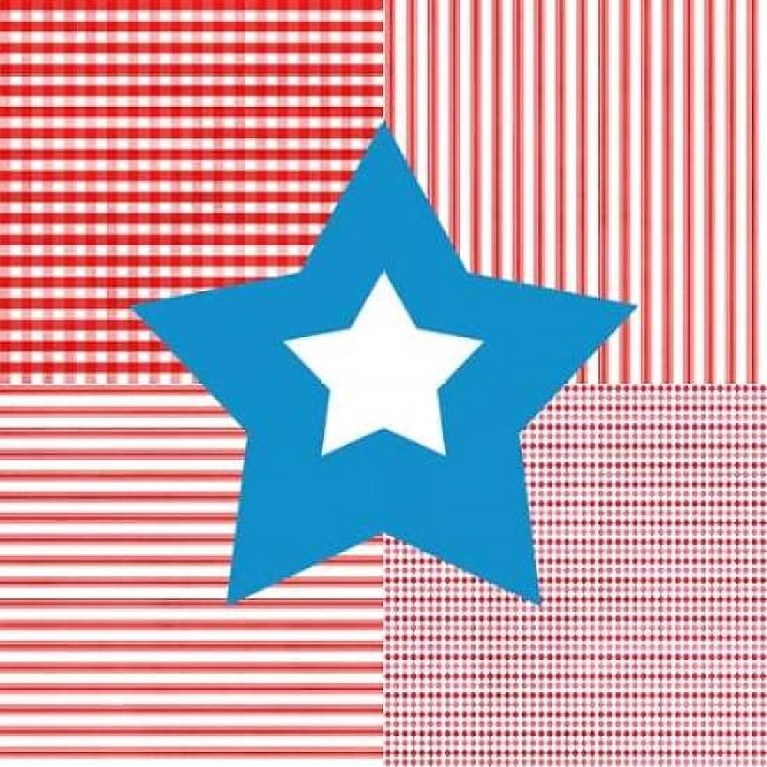 Red White Blue Star Canvas Art - Linda Woods (24 x 24)