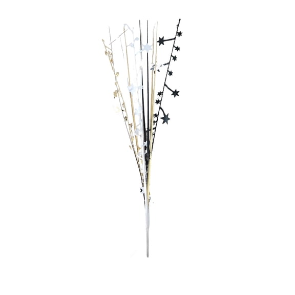 Red White Blue Star Floral Branch, Lightweight Holiday Decorative Spray for Table Setting and Wall Hanging, Patriotic Style Accent for Festive Home and Event Decor