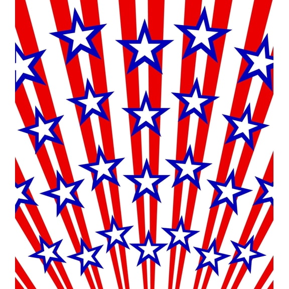 Red, White & Blue Star & Stripe Pattern Edible Image Cake Topper for Quarter Sheet Cake, by Tnct. (1 Count)