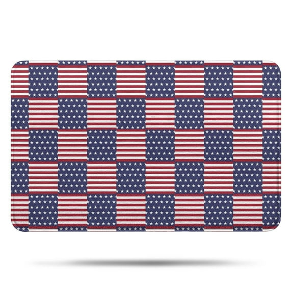 Red White and Blue Star Striped Pattern Bathroom Rugs Mat,Non Slip Microfiber Bathroom Rug,Rubber Backing,Soft Bathroom Mats for Bathroom Floor,Tub and Shower,17x27in(43x68cm)