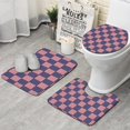 thumbnail image 1 of Red White and Blue Star Striped Pattern Bathroom Rugs Sets 3 Piece,Toilet Cover Set,Absorbent Non Slip Bathroom Mats Sets with U-Shaped Contour Rug Toilet Rug Set, 1 of 5