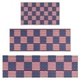 thumbnail image 1 of Red White and Blue Star Striped Pattern Kitchen Rugs Sets Of 3,Kitchen Runner Rugs Non Skid Washable,Decorative Kitchen Floor Mats for Kitchen,Sink,Laundry,17"x30"+ 17"x47" + 17"x59", 1 of 6