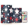 thumbnail image 1 of Red White Blue Stars Flameless Candles with Remote Timer LED Battery Operated Flickering Candle Light for Festival Wedding Home Party, 1 of 7