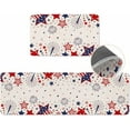 thumbnail image 1 of Red White and Blue Stars Kitchen Mat 2 Piece 4th of July Kitchen Rugs Non Slip Stars Firework Mats, Patriotic Soft Runner Rug Water Absorbent Stars loor Mat for Sink,Laundry 17"x30"+17"x47", 1 of 6
