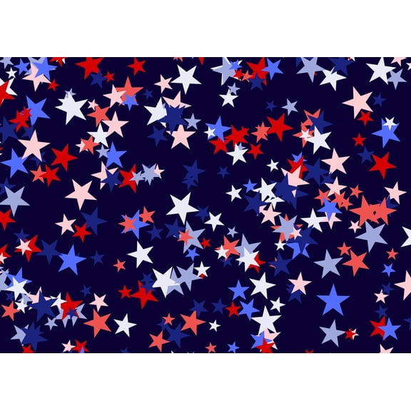 Red, White & Blue Stars & More Stars Pattern Edible Chocolate Transfer Sheet, by Tnct. (1 Count)