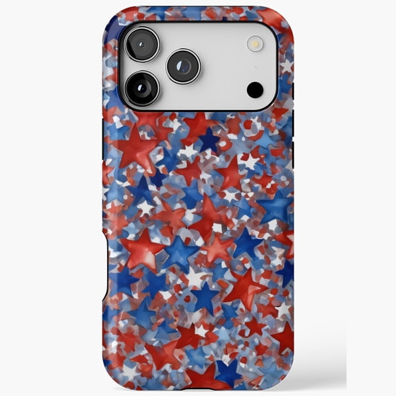 Red White Blue Stars Patriotic Skin for iPhone Case 11 through 17 Pro Max