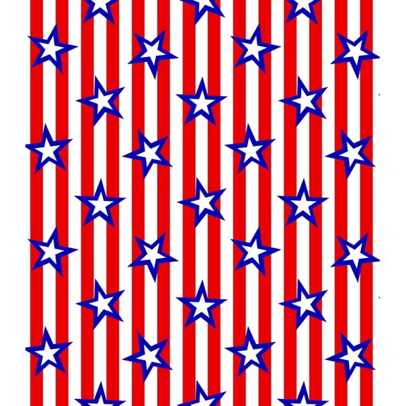 Red, White & Blue Stars & Stripes Pattern Edible Chocolate Transfer Sheet, by Tnct. (1 Count)