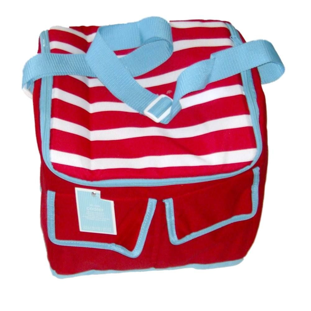 Red White & Blue Stripe Insulated Cooler 30 Can Capacity