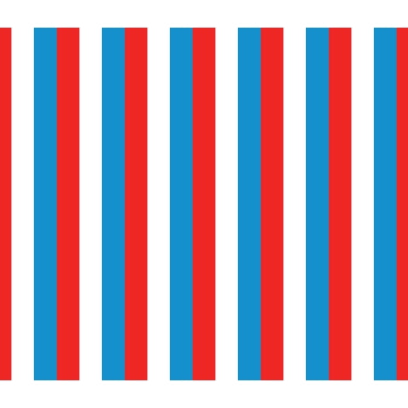 Red, White & Blue Stripe Pattern Edible Image Cake Topper for Quarter Sheet Cake, by Tnct. (1 Count)