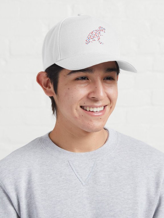 Red White Blue T Rex Baseball Cap, Stars Dinosaur Graphic Design, Classic Hat