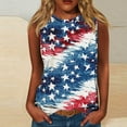 thumbnail image 1 of Red White and Blue Tank Tops for Women Women Fourth of July Tank Memorial Day Tank Women 4th of July Womens Top Women's Casual Independence Day Sleeveless Round Neck Tops, 1 of 4