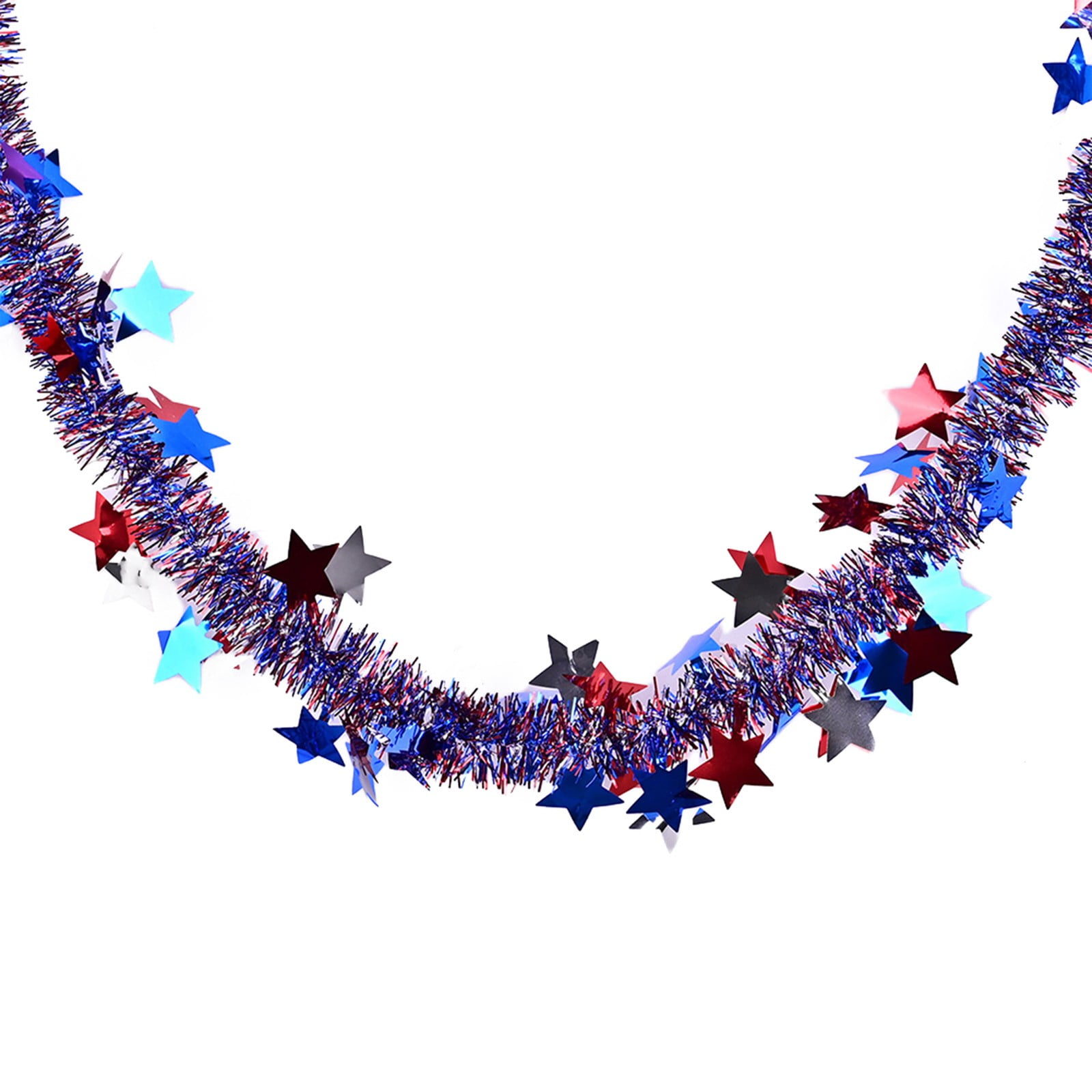 Red White Blue Tinsel Garlands,King Coronation Decor 2024 for Union