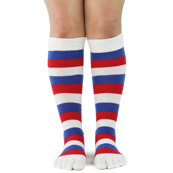 Red, White & Blue Toe Socks