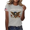 thumbnail image 1 of Red White and Blue Tops for Women Petite Patriotic Short Sleeve Round Neck Tops USA Star Striped Print T Shirts Lady Independence Day Casual Tops 4th of July Tunic Tees Patriotic Clothes, 1 of 4