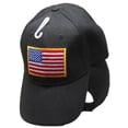 thumbnail image 1 of Red White Blue USA Flag Patch Black Embroidered Baseball Cap CAP610C Hat, 1 of 4