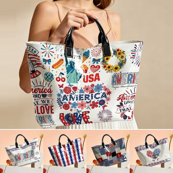 Fun Express - (lg) NoN-Woven Patriotic Flag Tote Bags for Fourth of ...