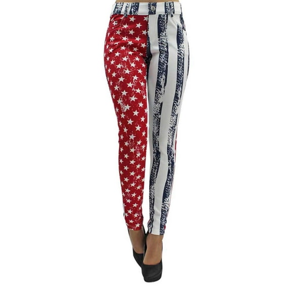 Red White & Blue Vintage Flag Print Jeggings Size Small/Medium