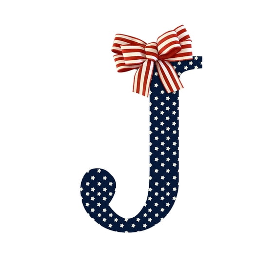 Red White Blue Wooden Letter Door Signs, 4th of july decorations, Heavy Duty Monogram Wall Hangers with Fabric Bows for Garage Entryways, Balcony Walls & Porch Columns, US 250 Patriotic Decor
