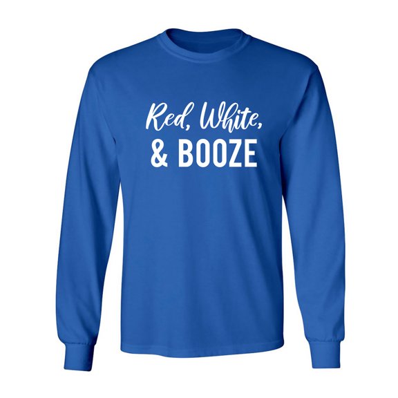 Red, White & Booze Adult Long Sleeve T-shirt