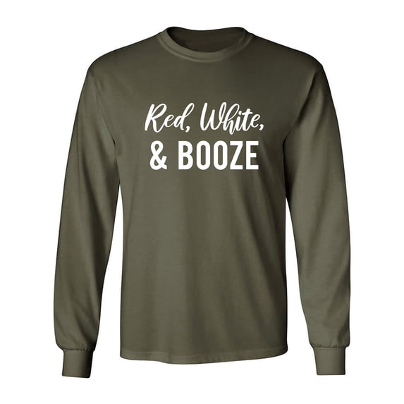 Red, White & Booze Adult Long Sleeve T-shirt