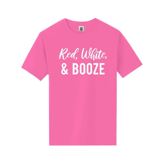 Red, White & Booze Short Sleeve Neon Tee