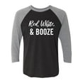 thumbnail image 1 of Red, White & Booze Unisex 3/4 Sleeve Baseball Raglan Tee, 1 of 3