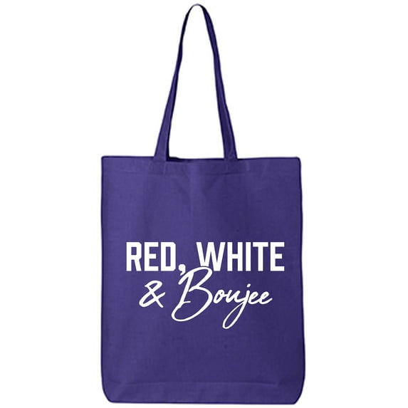 Red, White & Boujee Cotton Canvas Tote Bag