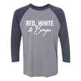 thumbnail image 1 of Red, White & Boujee Unisex 3/4 Sleeve Baseball Raglan Tee, 1 of 2