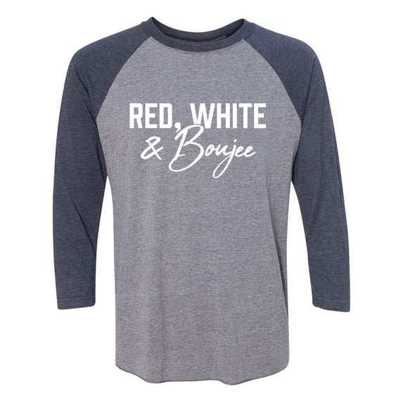 Red, White & Boujee Unisex 3/4 Sleeve Baseball Raglan Tee
