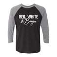 thumbnail image 1 of Red, White & Boujee Unisex 3/4 Sleeve Baseball Raglan Tee, 1 of 3
