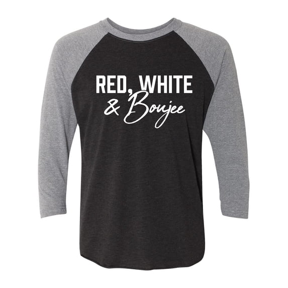 Red, White & Boujee Unisex 3/4 Sleeve Baseball Raglan Tee