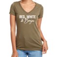 thumbnail image 1 of Red, White & Boujee Womens V-Neck T-Shirt, 1 of 2