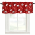 thumbnail image 1 of Red White Bow Farmhouse Short Window Curtain Valances, Modern Art Watercolor Bowknot Rod Pocket Kitchen Valances for Living Room Bedroom Bathroom Cafe 54" x 18", 1 of 8