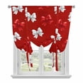 thumbnail image 1 of Red White Bow Tie Up Curtains for Windows, Adjustable Balloon Window Shades, Modern Art Watercolor Bowknot Kitchen Window Treatments Adjustable Roll Up Curtain for Basement/Nursery 52"x45", 1 of 8