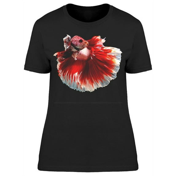 Red/White Broad Betta Fish T-Shirt Women -Image by Shutterstock, Female 3X-Large