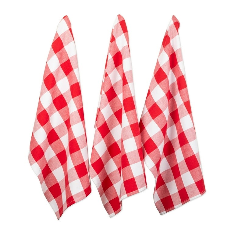  DII Gingham Check Kitchen Collection, Pink, Dishtowel Set :  Health & Household