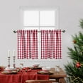 thumbnail image 1 of Red White Cafe Kitchen Curtains 45 Inches Length,Burgundy Buffalo Check Pattern Short Bathroom Window Curtain, Plaid Gingham Design Half Window Tier Curtains, 28" x 45", Red/White, Set of 2, 1 of 5
