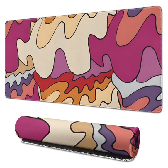 Red and White Camouflage pad Mousewaterproof,rubber+multispandexno Slip the Camouflage SeriesmousepadDesk Pad for Office Home Game 31.5x15.7inches