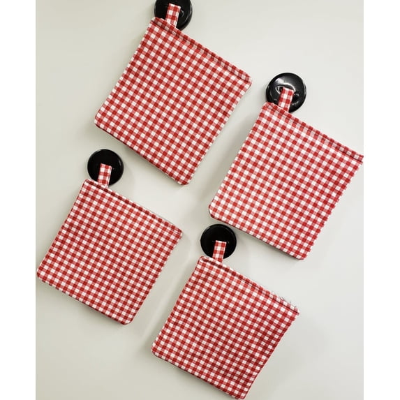 Red & White Checked Pot Holders (Set of 4) by Penny's Needful Things