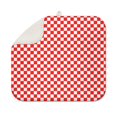 thumbnail image 1 of Red White Checkerboard Checkered Pattern Dish Drying Mat for Kitchen 1 Pack, Ultra Absorbent Microfiber Dishes Drainer Mats,16"x18", 1 of 6