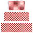 thumbnail image 1 of Red White Checkerboard Checkered Pattern Kitchen Rugs Sets Of 3,Kitchen Runner Rugs Non Skid Washable,Decorative Kitchen Floor Mats for Kitchen,Sink,Laundry,17"x30"+ 17"x47" + 17"x59", 1 of 6