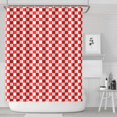 thumbnail image 1 of Red White Checkerboard Checkered Pattern Shower Curtain 72"x84" ,Bathroom Decorative Shower Curtains Set with 12 Hooks,Modern Waterproof Washable Shower Curtain, 1 of 6