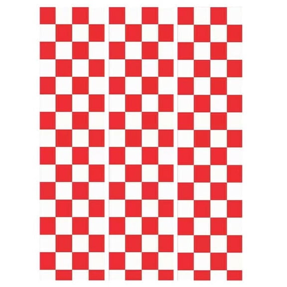Red & White Checkerboard Pattern Edible Image Cake Strips By TNCT - 3 Strips 2.6″ x 10.5″