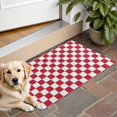 thumbnail image 1 of Red and White Checkered Pattern Door Rugs,Washable Non Slip Door Mats Indoor,Decorative Door Mats,Entry Mat Indoor for Entrance,Bedroom,Kitchen,Bathroom,16"x24", 1 of 6