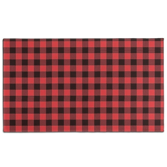 Red and White Checkered Pattern Door Rugs,Washable Non Slip Door Mats Indoor,Decorative Door Mats,Entry Mat Indoor for Entrance,Bedroom,Kitchen,Bathroom,17"x30"