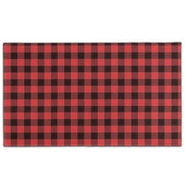 Red and White Checkered Pattern Door Rugs,Washable Non Slip Door Mats Indoor,Decorative Door Mats,Entry Mat Indoor for Entrance,Bedroom,Kitchen,Bathroom,17"x30"